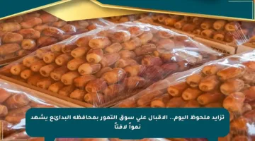 تزايد ملحوظ اليوم.. الإقبال على سوق التمور بمحافظة البدائع يشهد نمواً لافتاً